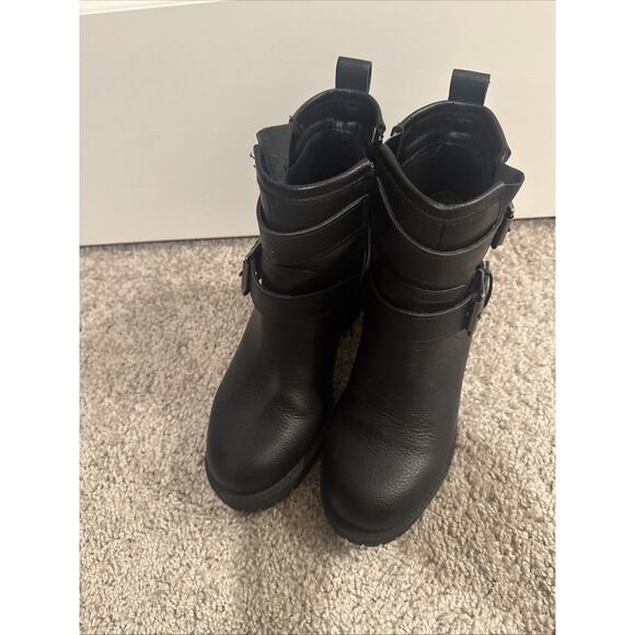 Mia Women's 2 Buckle Zip Up Ankle Boots Black Chunky 90s Size 6 M 2.5" Heel NOS - Picture 14 of 16